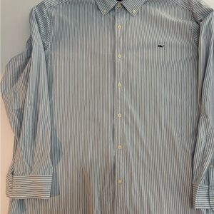 Vineyard Vines Light Blue & White Striped Button-Down Shirt